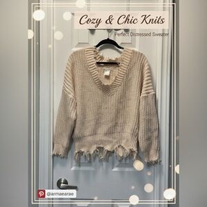Main Strip Soft Cream Knit Top
